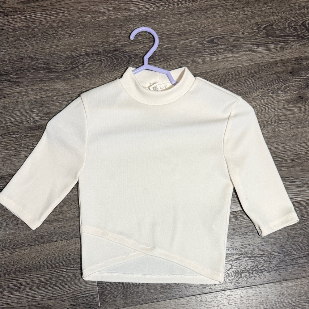 Cream Crop half Sleeve Top